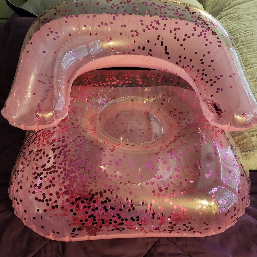 Pink Glitter Inflatable Chair